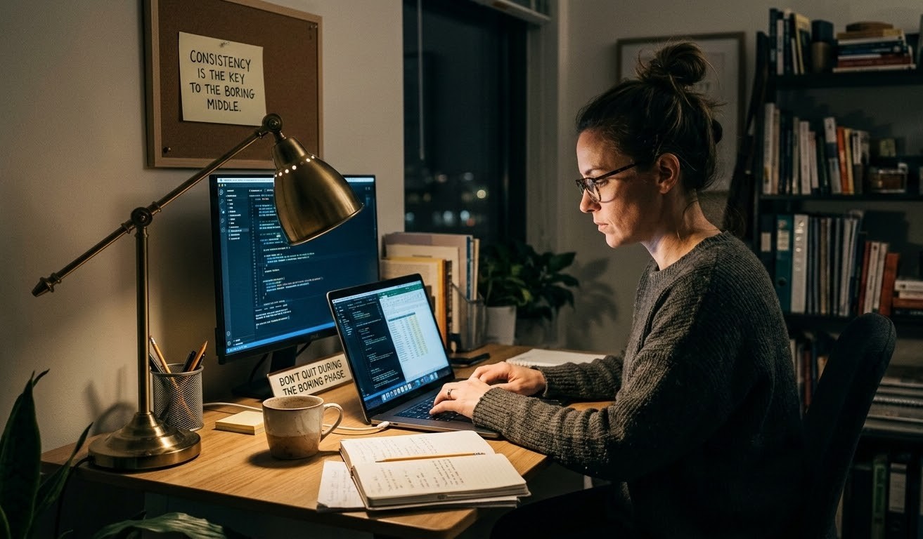 Most People Don’t Fail. They Just Quit During The Boring Phase.